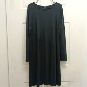J. Jill Wearever Collection Dress Black Large Stretchy Lagenlook Casual Capsule